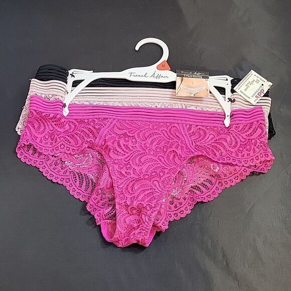 BNW FRENCH AFFAIR BOYLEG THREE PACK LACE CUTOUT EMBROIDERY PANTIE SETS - Picture 4 of 16